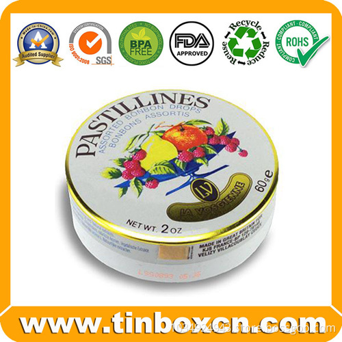 Round Metal Candy Tin for Sweets  Sugars Storage